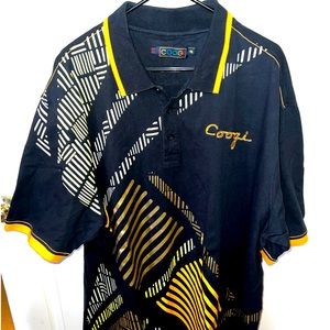 Mens Coogi Black Short Sleeve Shirt Gold Bronze Silver Metallic Style Size 4XL